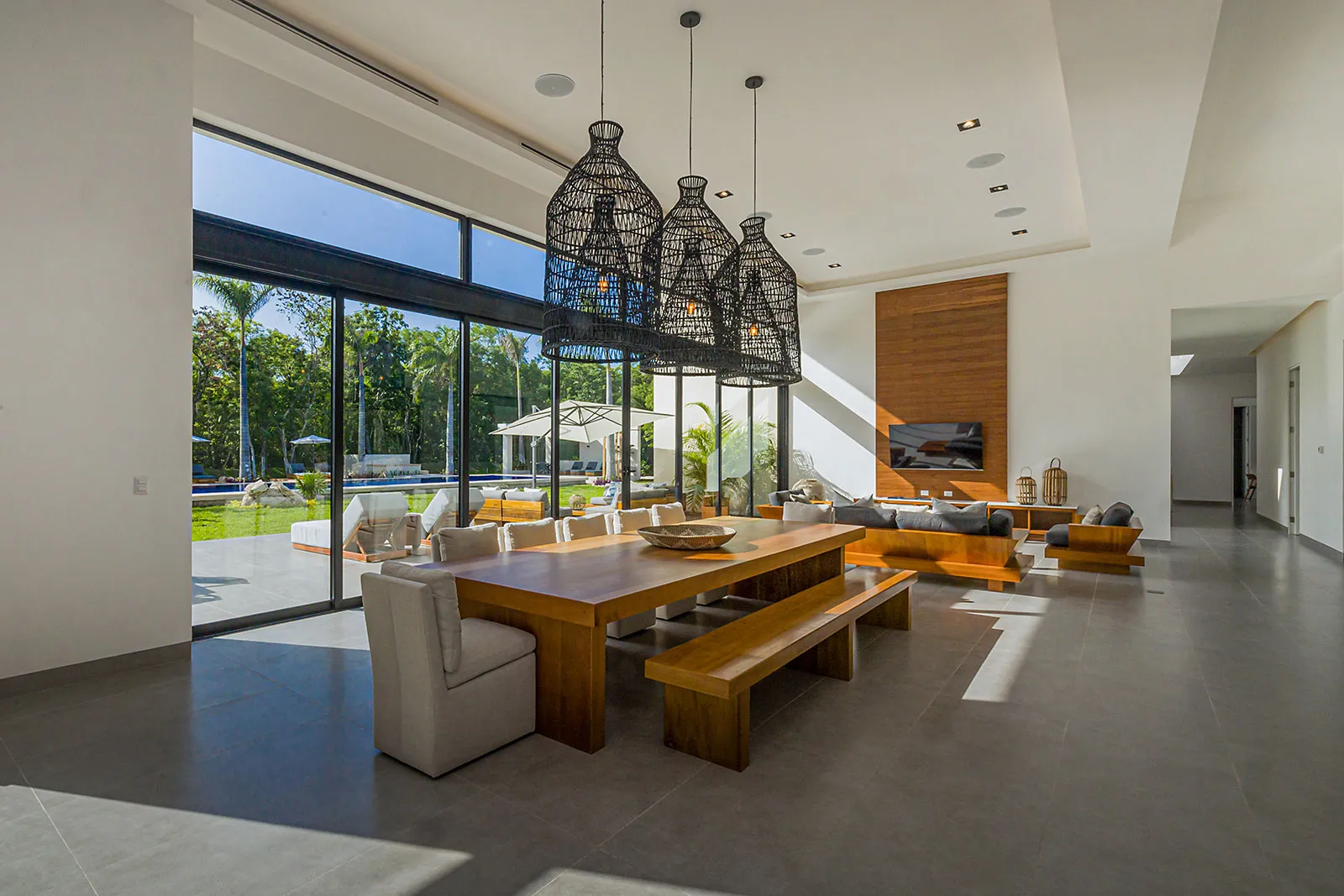 L'and at Mariposa — outdoor living and pool area — luxury villa in Cozumel
