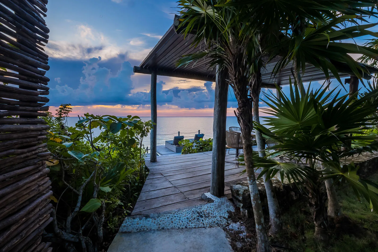 Villas Alma — outdoor living and pool area — luxury villa in Cozumel